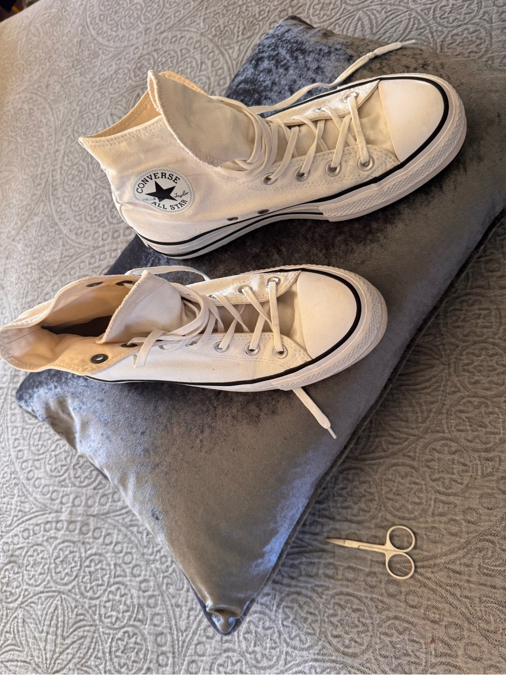 Converse High Top Sneakers in Off-White Canvas